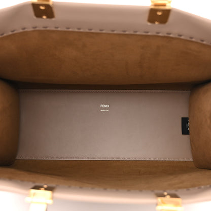 Fendi Vitello King Plexiglass Logo Embossed Medium Fendi Sunshine Shopper Tote Tortora 5 of 11