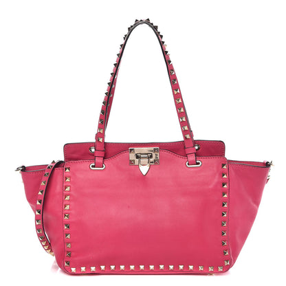 Valentino Garavani Vitello Small Rockstud Tote Raspberry 1 of 12