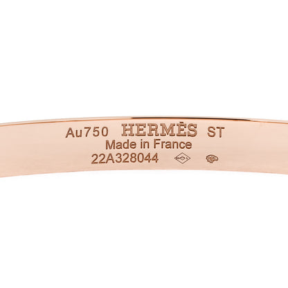 Hermes 18K Rose Gold PM Collier De Chien Bracelet ST 3 of 4