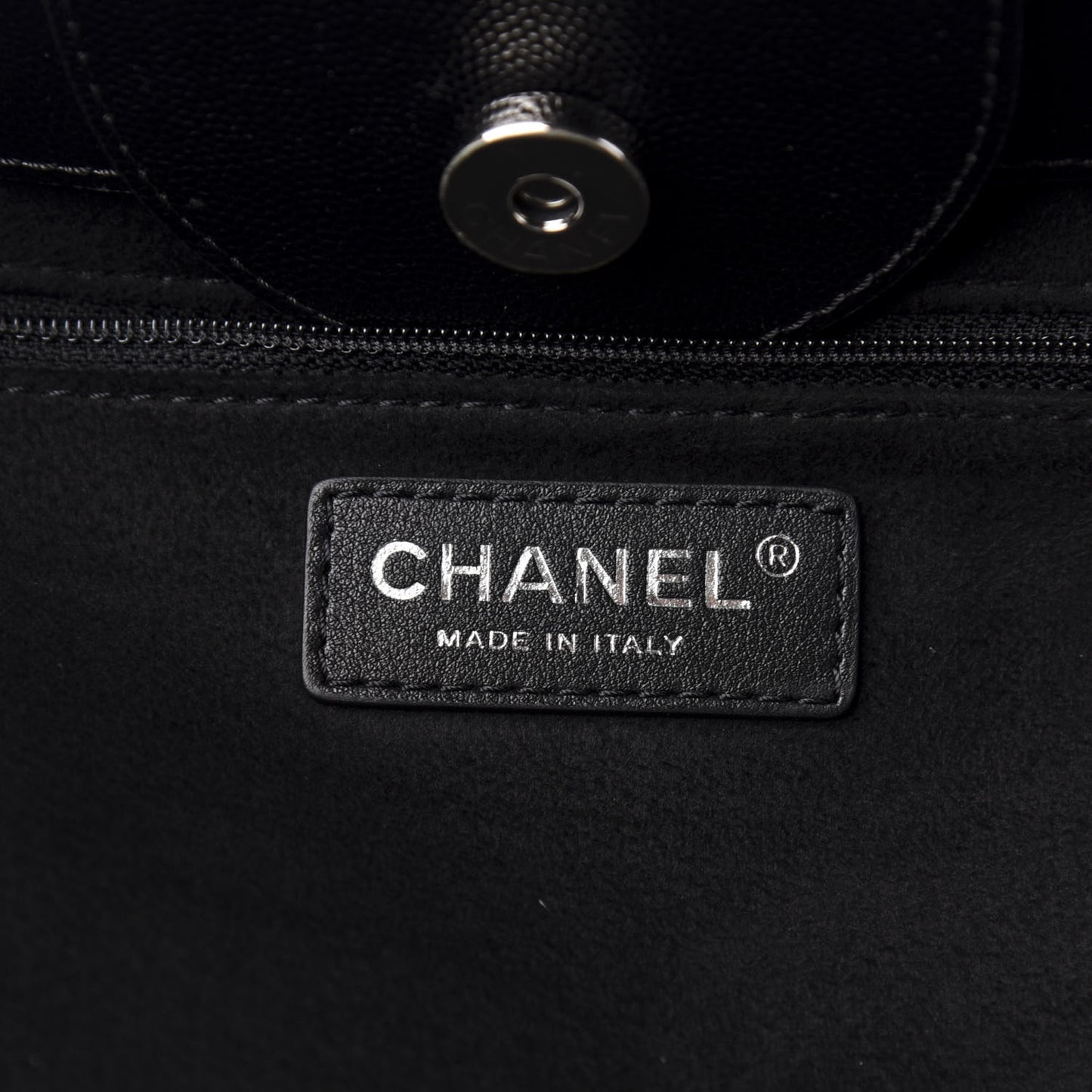 Caviar Medium Studded Deauville Tote Black