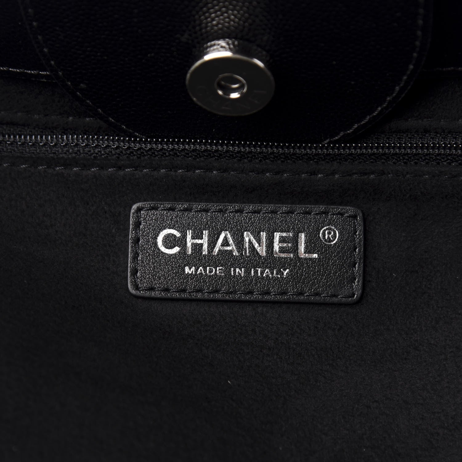 Chanel Caviar Medium Studded Deauville Tote Black 8 of 10