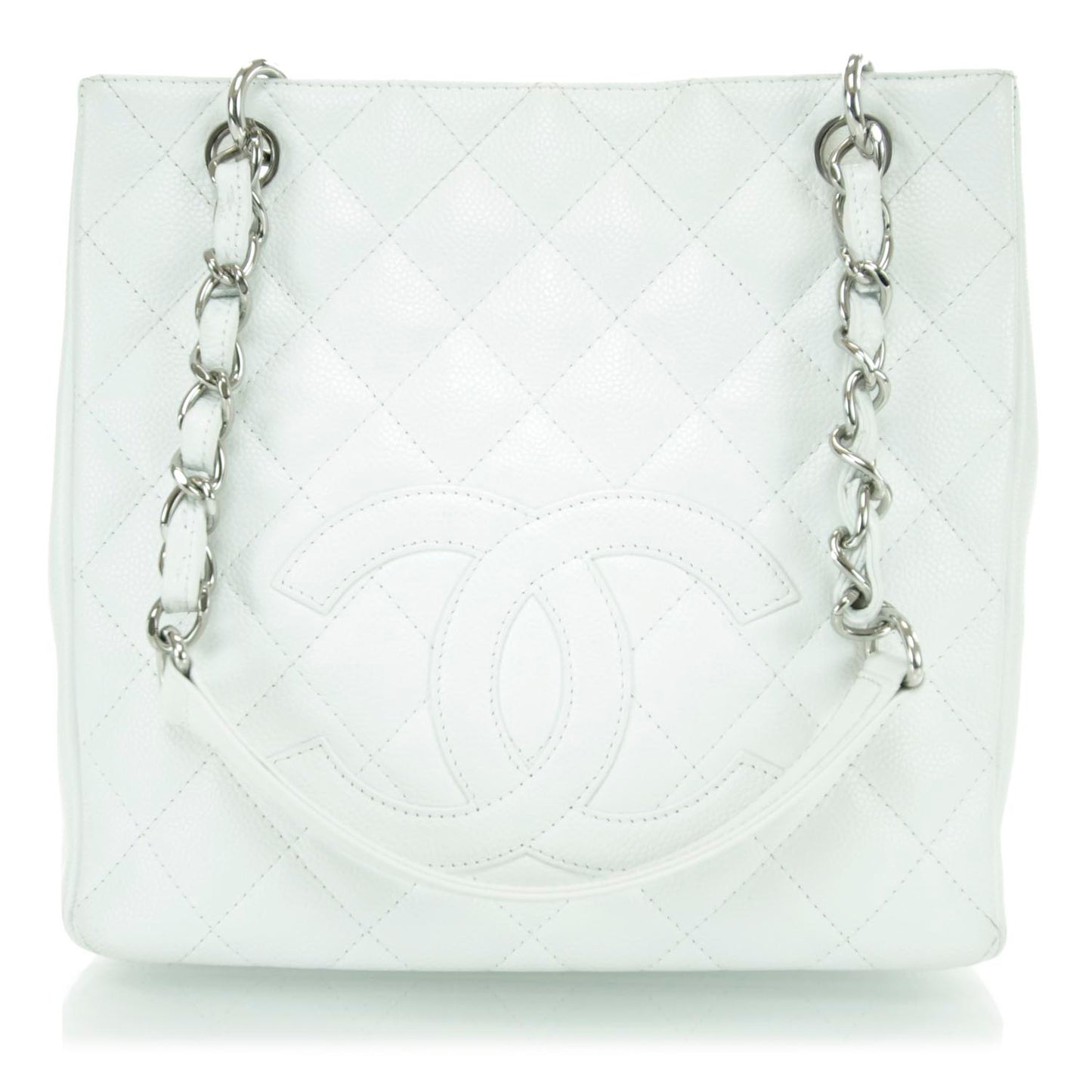 Caviar Petit Shopping Tote PST White