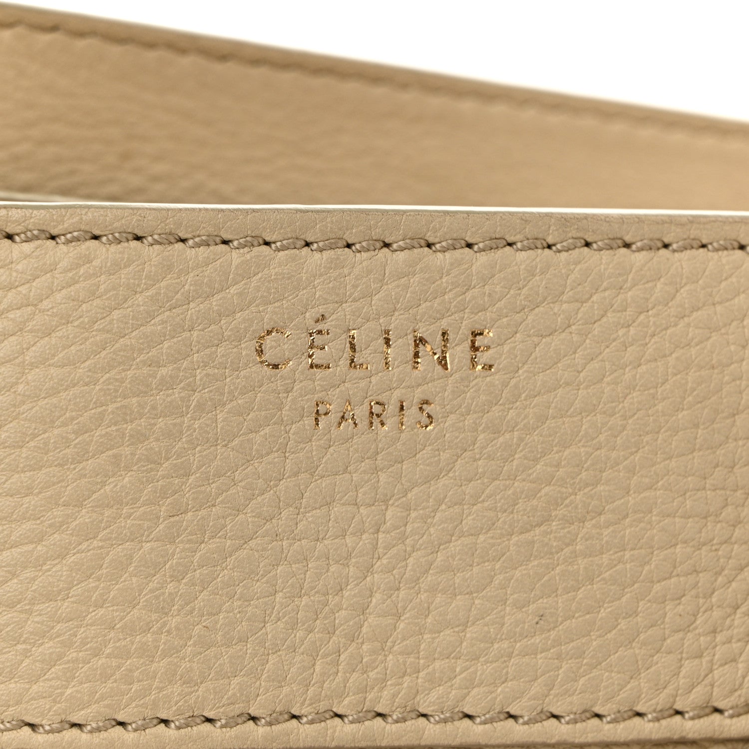 Celine Drummed Calfskin Mini Luggage Dune 6 of 14