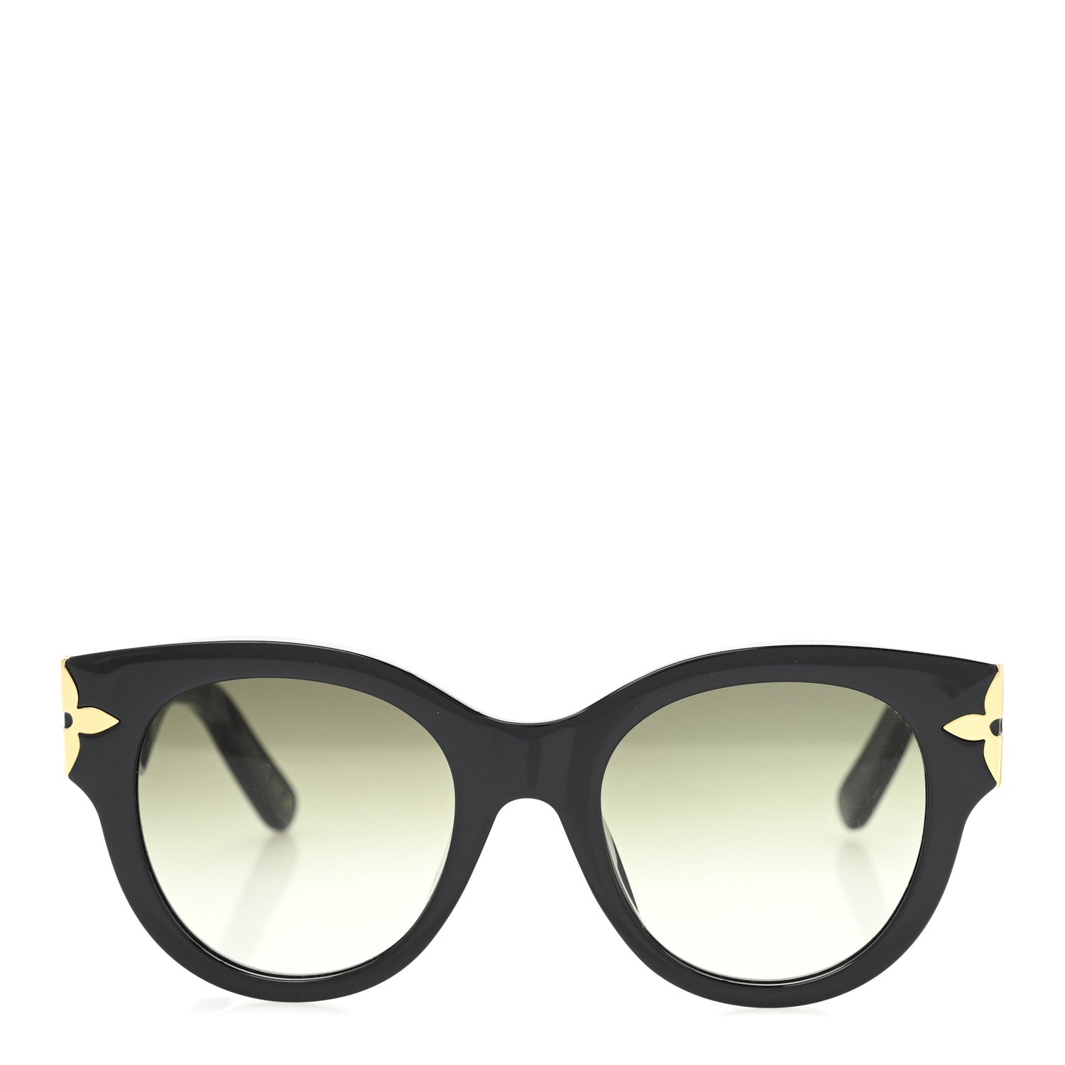 Louis Vuitton Acetate Flower Edge Round Sunglasses Z1777E Black 2 of 9