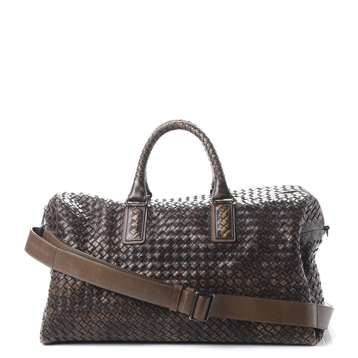 Nappa Intrecciato Satchel Ebano