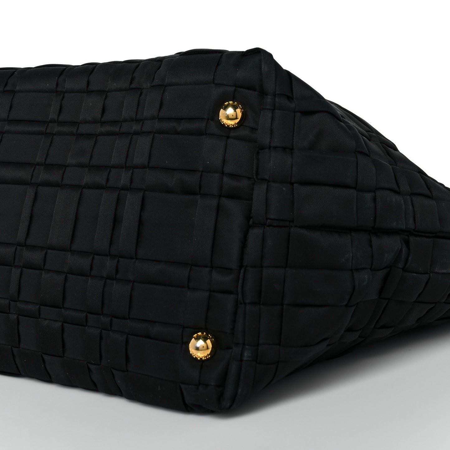 Tessuto Nylon Woven Shopping Tote Black