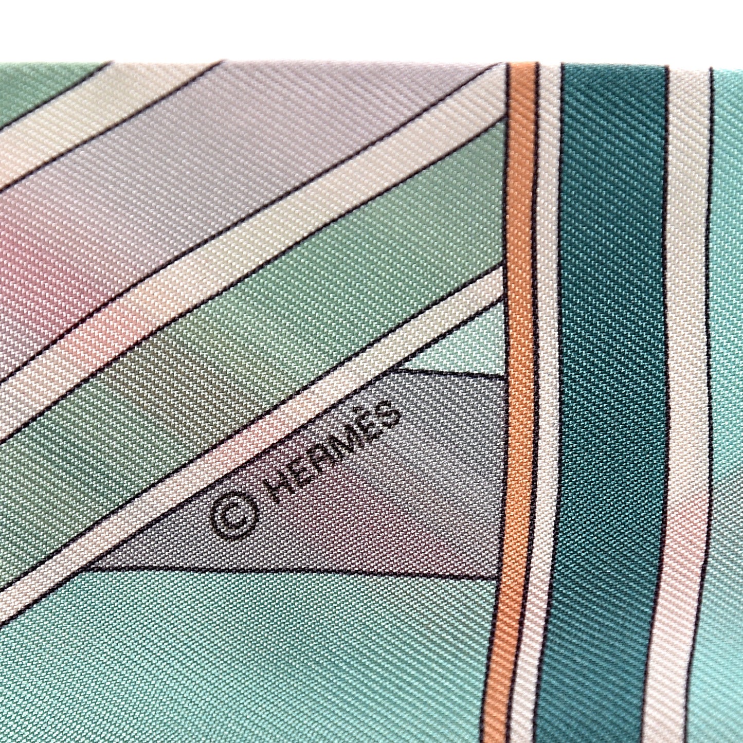 Silk Sangles En Zigzag Twilly Orange Turquoise Gris