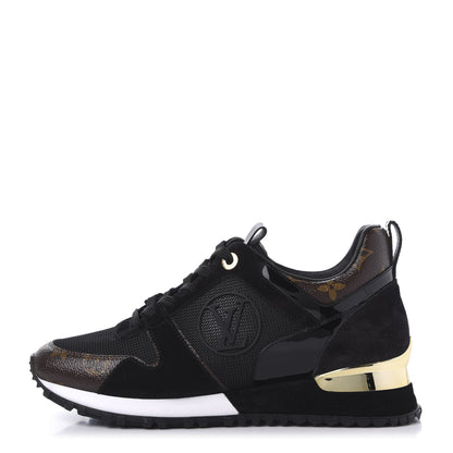 Louis Vuitton Suede Monogram Run Away Sneakers 37 Black 1 of 9