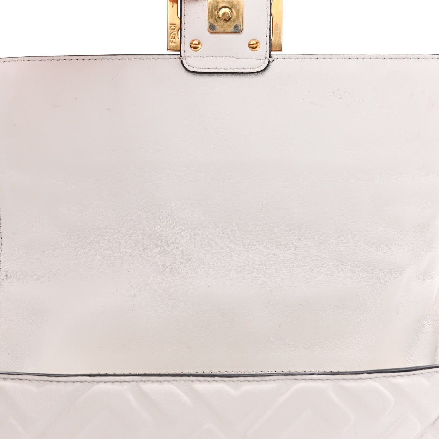 Fendi Nappa FF 1974 Embossed Baguette White 23 of 23