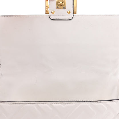Fendi Nappa FF 1974 Embossed Baguette White 23 of 23