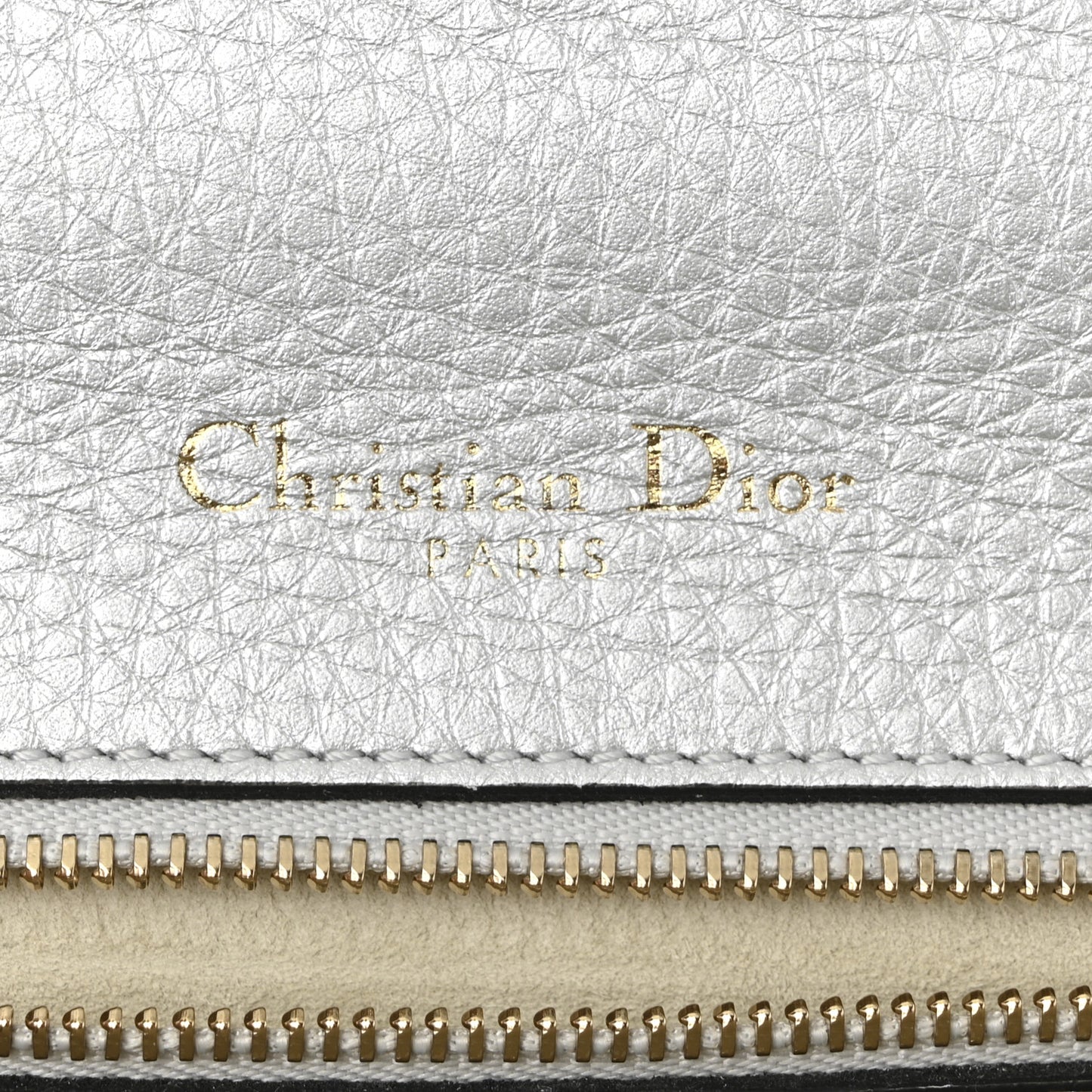Metallic Calfskin Small Diorama Flap Bag Silver