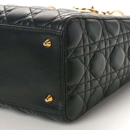 Christian Dior Lambskin Cannage Medium Lady Dior Black 10 of 11