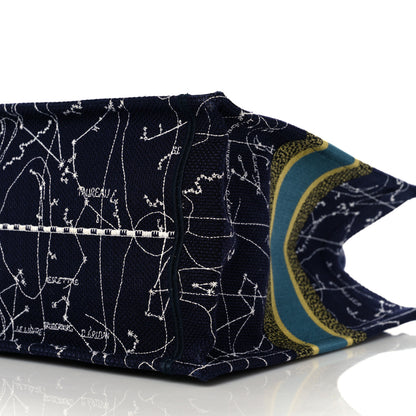 Christian Dior Canvas Embroidered Medium Zodiac Book Tote Blue Multicolor 9 of 11