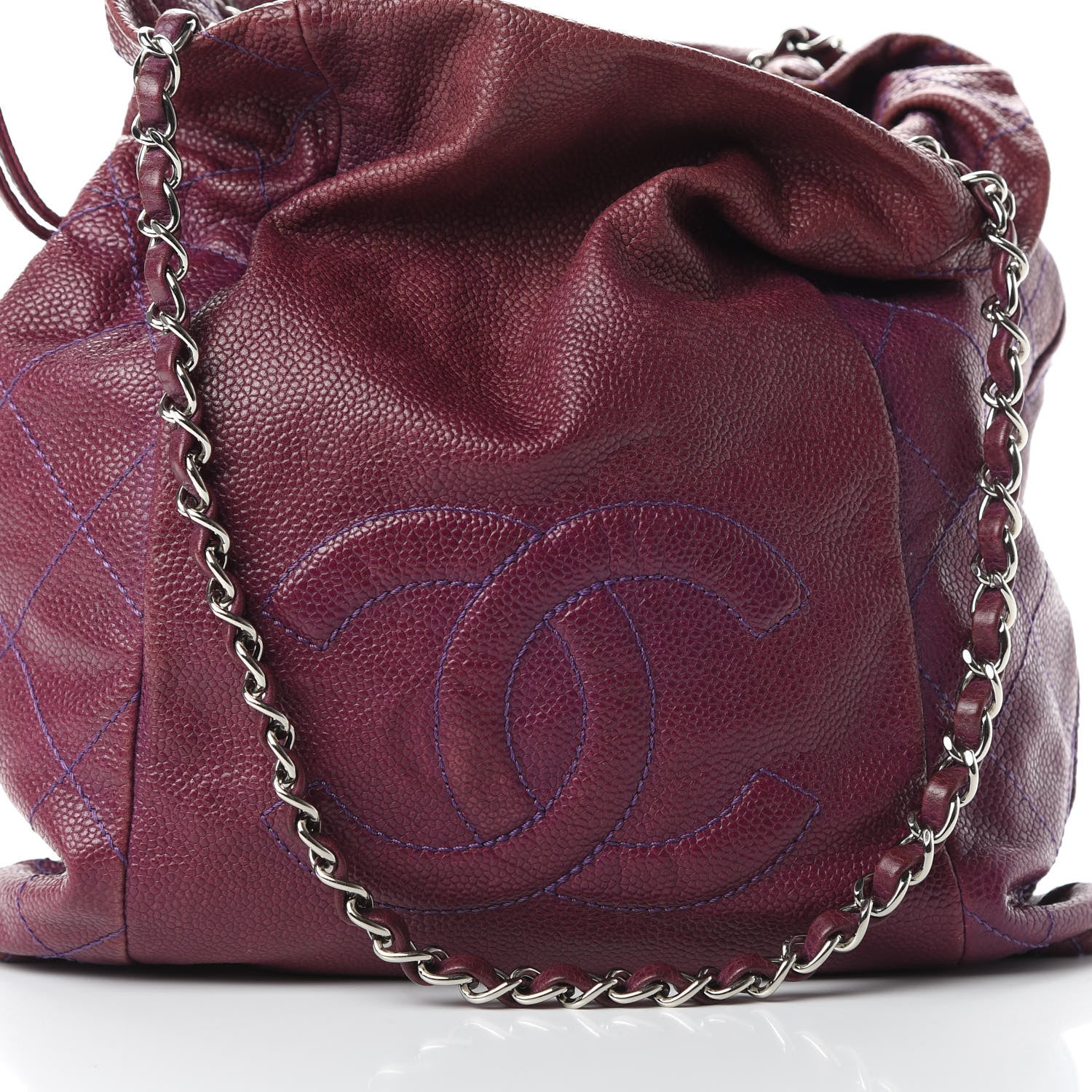 Chanel Caviar 31 Drawstring Tote Burgundy 8 of 12
