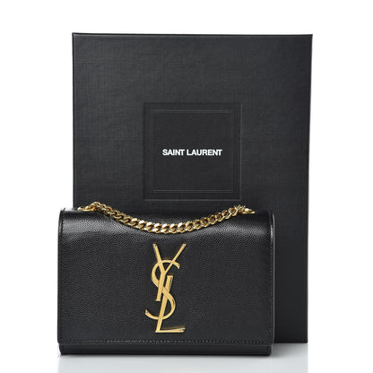 Saint Laurent Grain De Poudre Small Monogram Kate Satchel Black 13 of 13