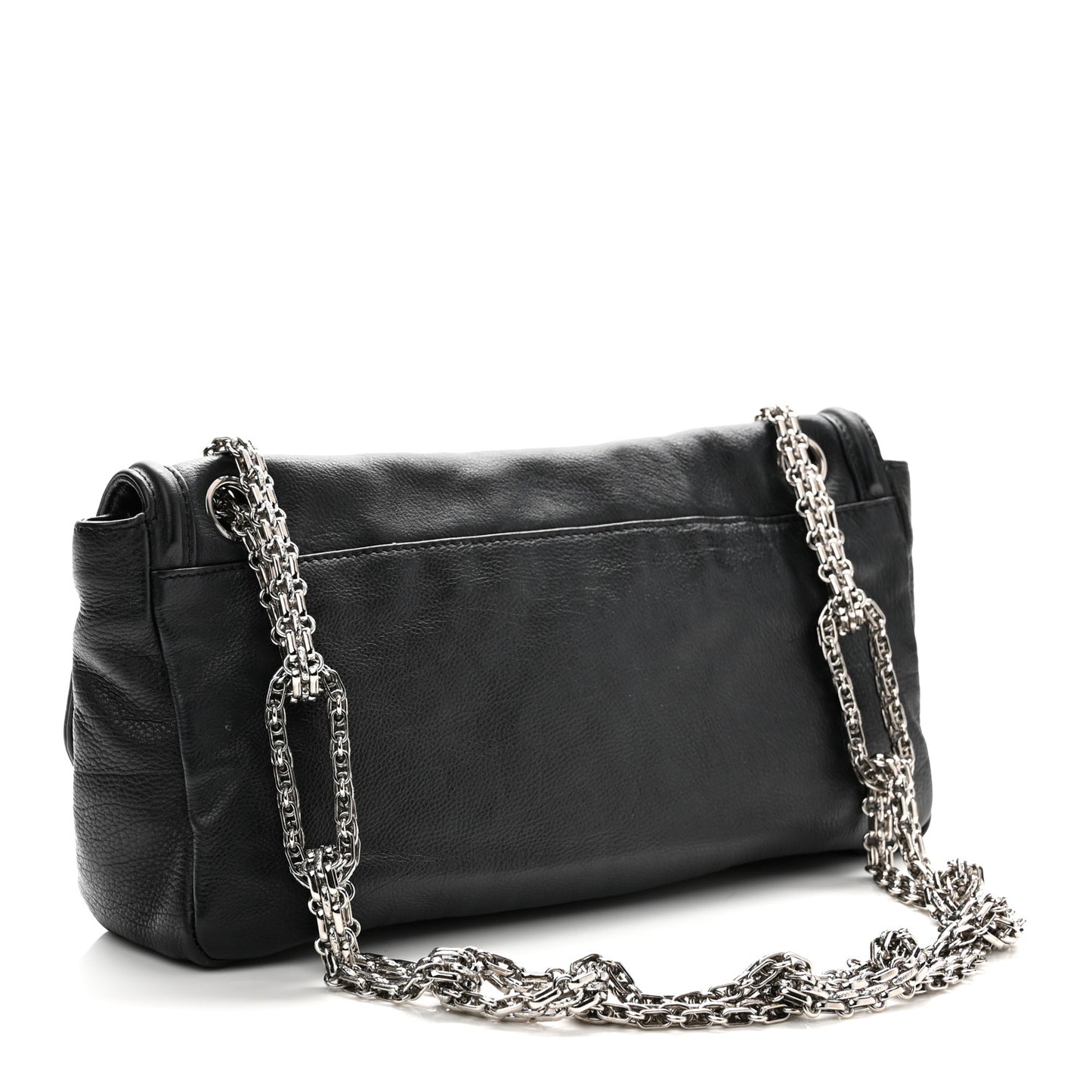 Grained Calfskin Mademoiselle Lock Bijoux Chain Flap Black