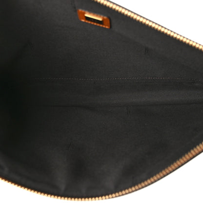 Fendi Vitello King Logo Embossed Large Flat Pouch Cuoio 5 of 6