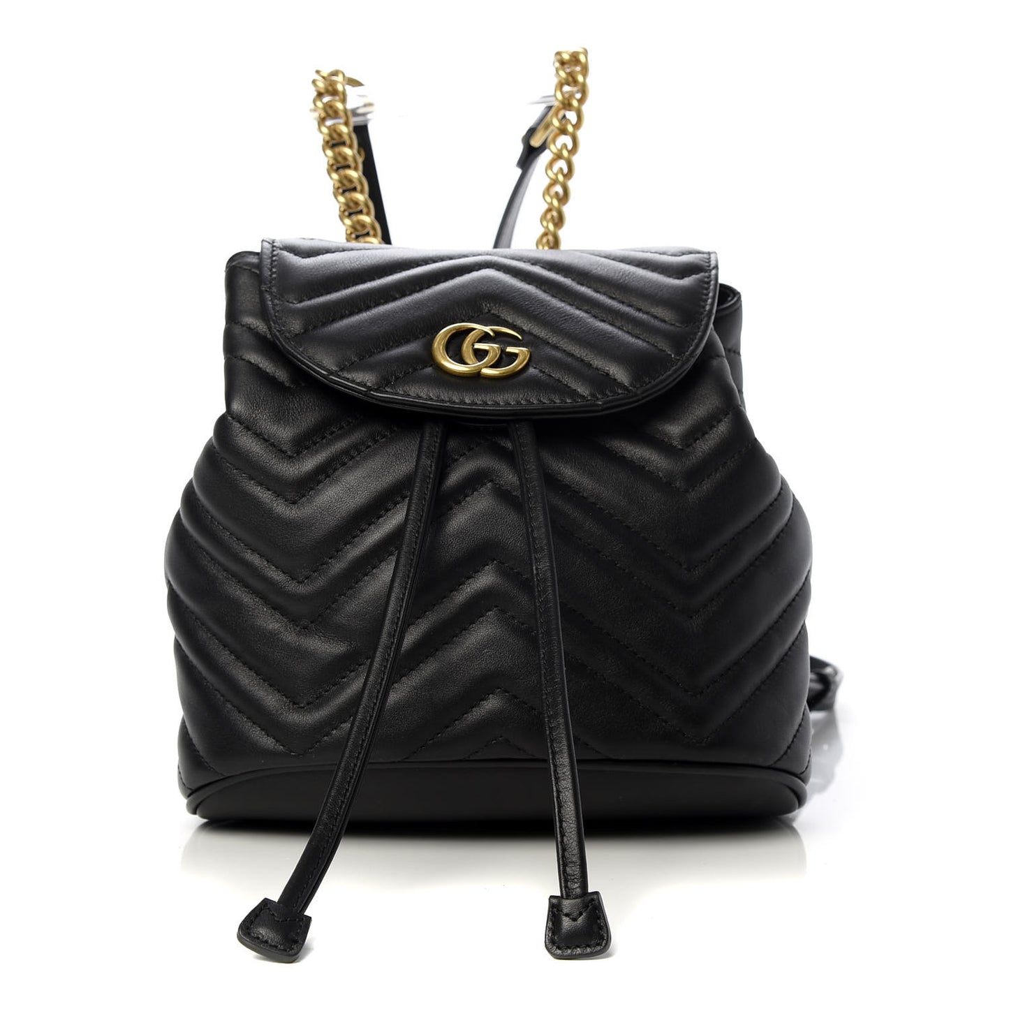 Calfskin Matelasse GG Marmont Flap Backpack Black