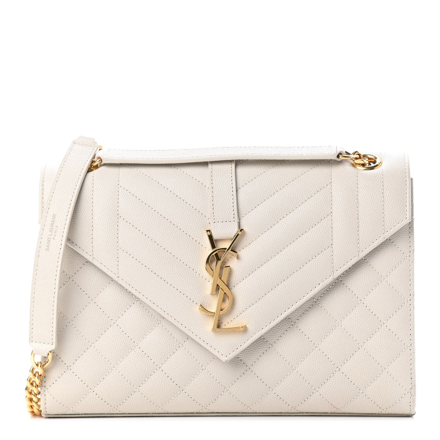 Grain De Poudre Textured Mixed Matelasse Medium Triquilt Monogram Satchel Crema Soft