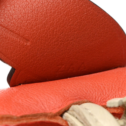 Hermes Milo Lambskin Grigri Rodeo Pegase Horse Bag Charm PM Orange Poppy Craie Terre Battue 4 of 7