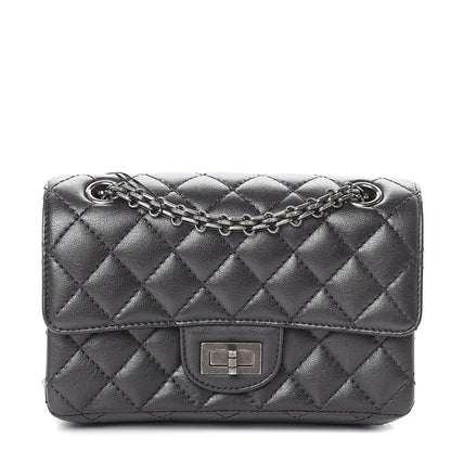 Chanel Sheepskin Quilted 2.55 Reissue Mini Flap Dark Grey 1 of 8
