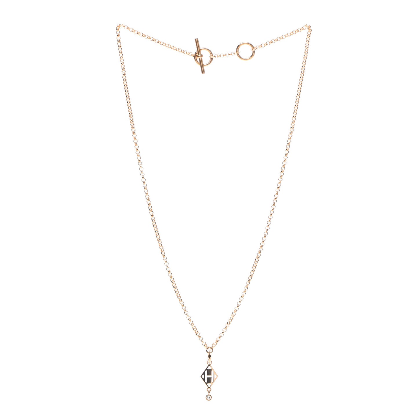 18K Rose Gold Diamond Gambade Pendant Necklace