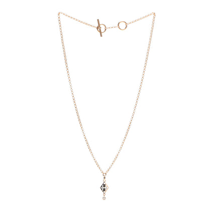 Hermes 18K Rose Gold Diamond Gambade Pendant Necklace 3 of 6