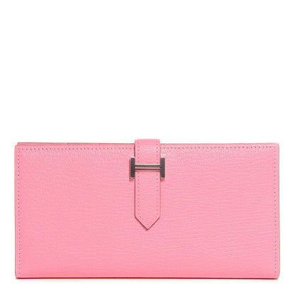 Hermes Chevre Mysore Bearn Wallet Rose Confetti 1 of 10