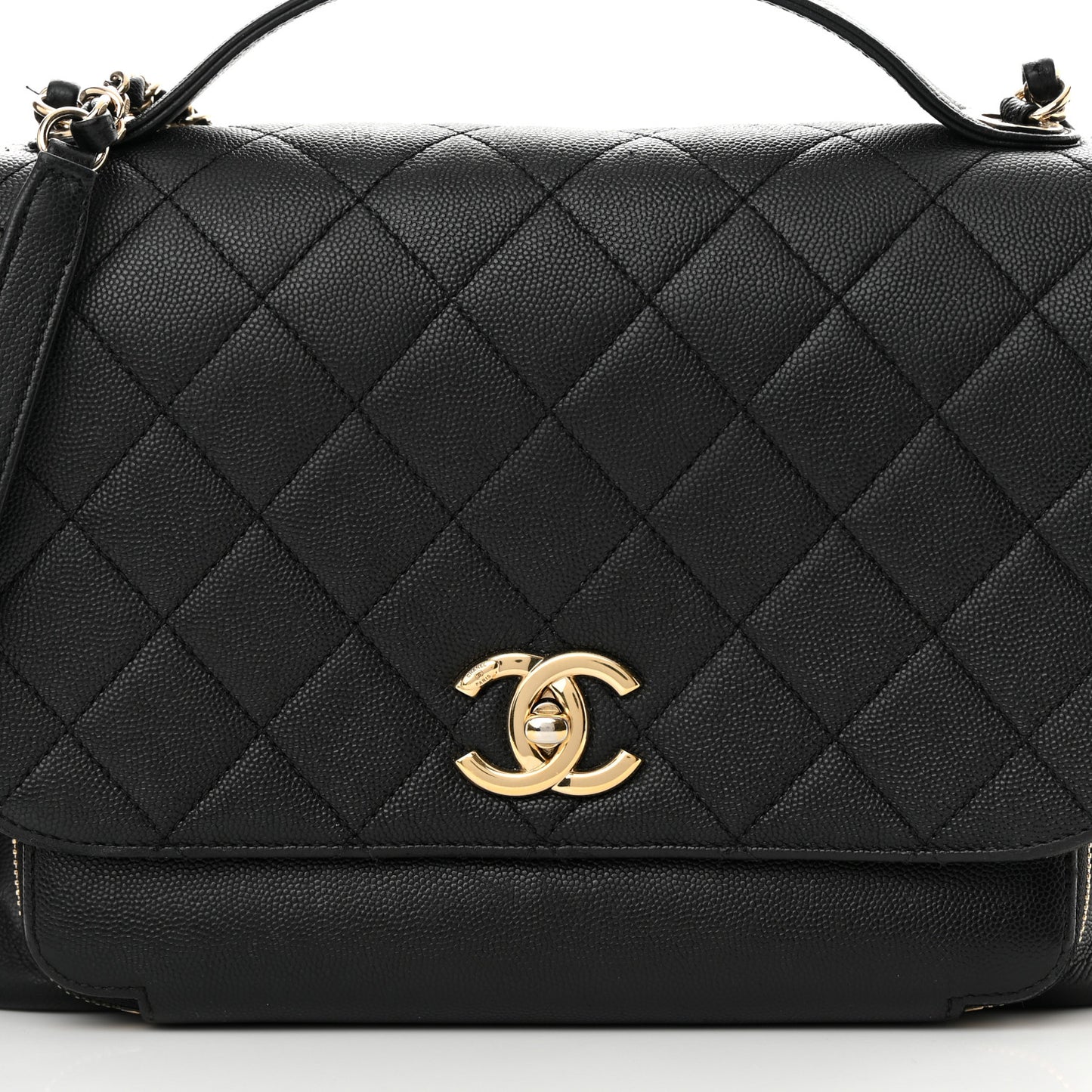 Caviar Quilted Large Business Affinity Flap Black