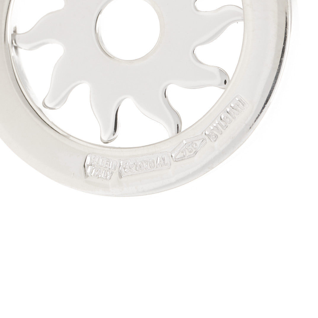 18K White Gold Tondo Sole Charm Pendant