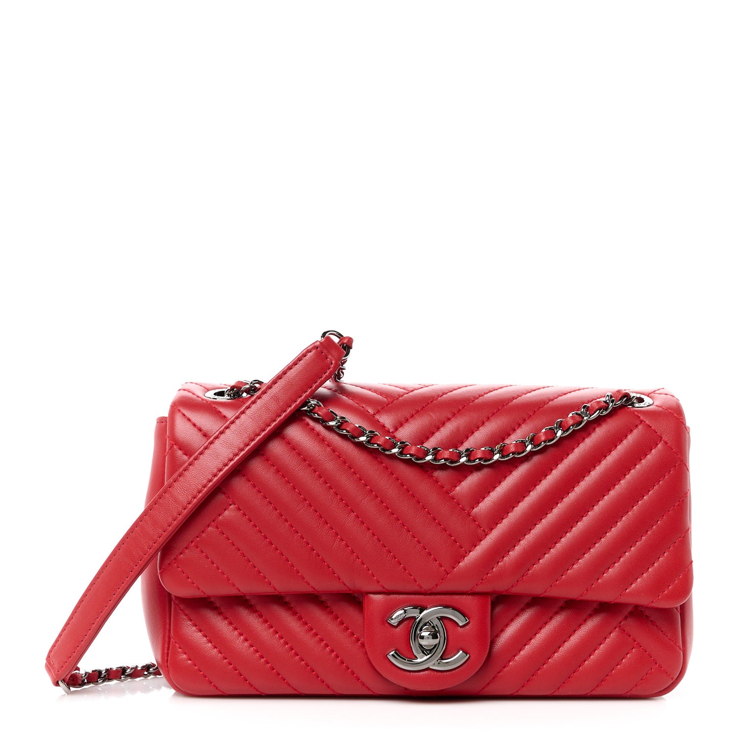 Lambskin Small CC Crossing Flap Red
