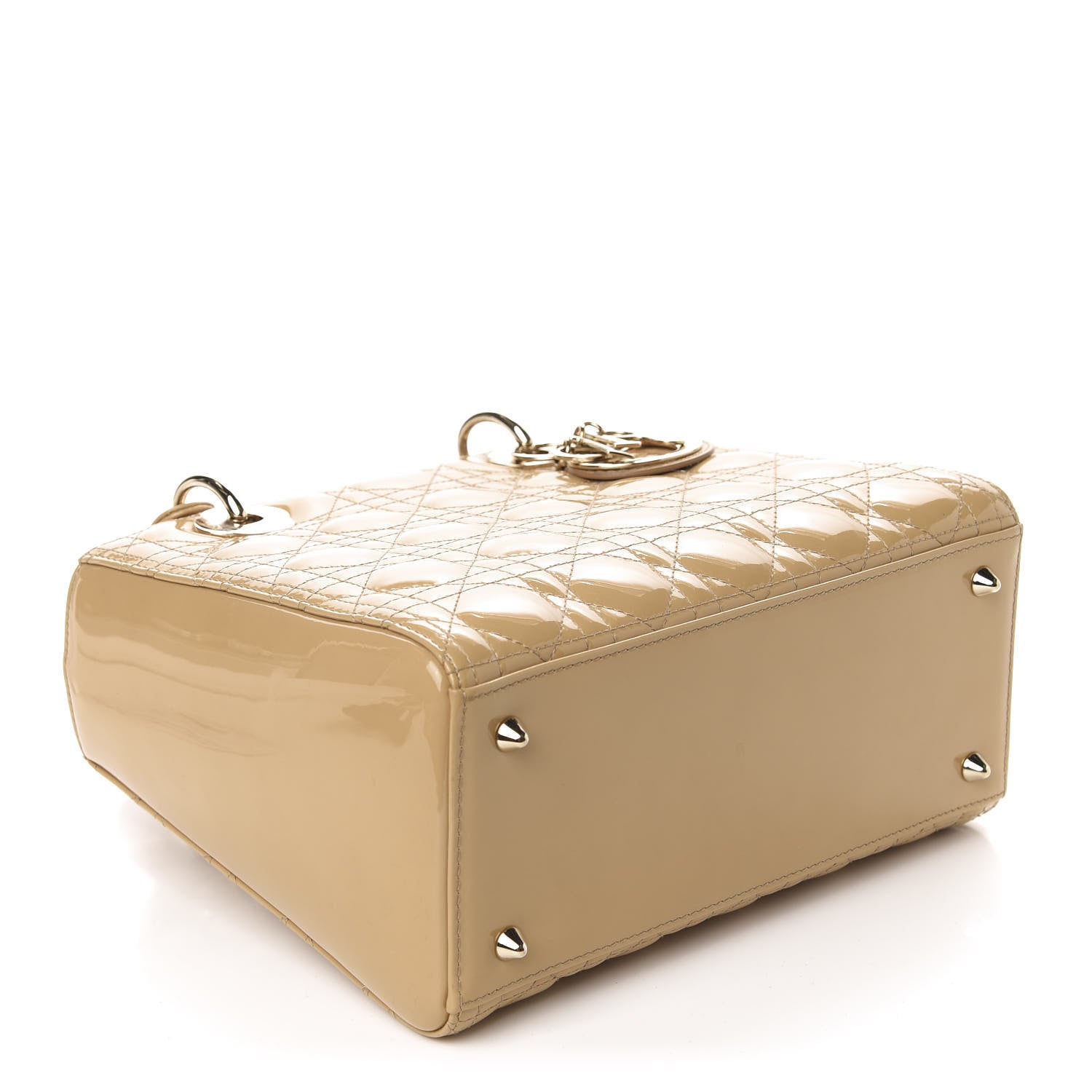 Christian Dior Patent Cannage Medium Lady Dior Beige 4 of 10