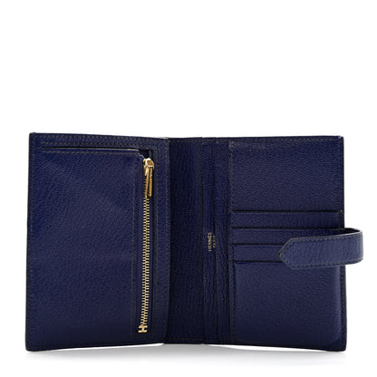 Hermes Chevre Mysore Bearn Compact Wallet Bleu Encre 5 of 9