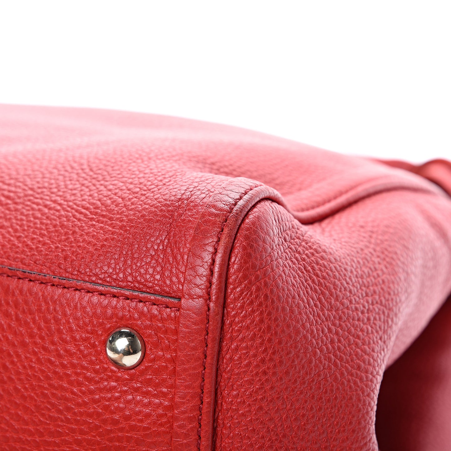 Pebbled Calfskin Medium Soho Shoulder Bag Red