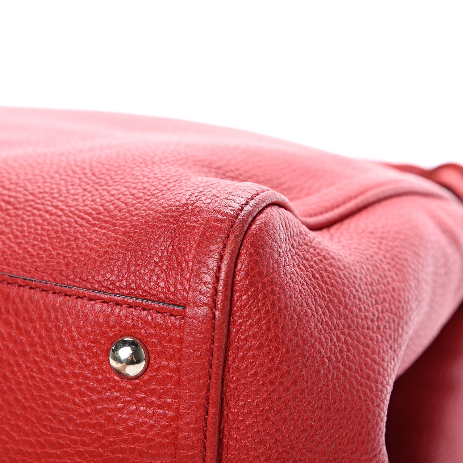 Gucci Pebbled Calfskin Medium Soho Shoulder Bag Red 10 of 14