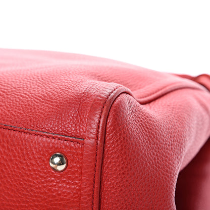 Gucci Pebbled Calfskin Medium Soho Shoulder Bag Red 10 of 14