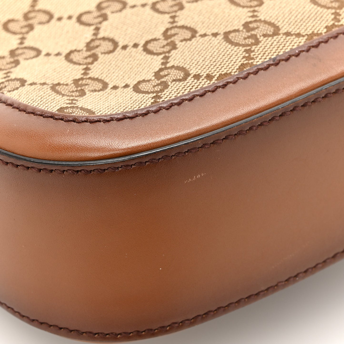 Monogram Small Lady Web Shoulder Bag Beige Cuir