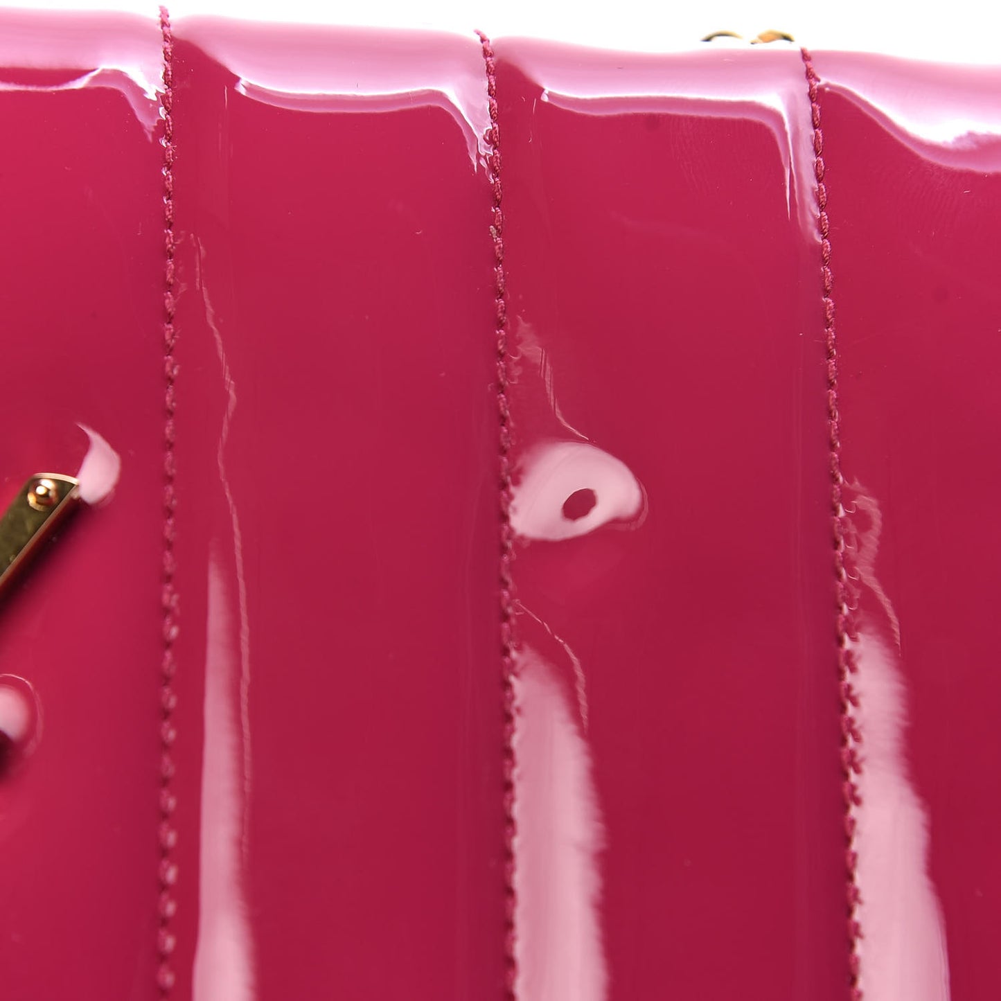 Patent Calfskin Matelasse Monogram Vicky Chain Wallet Neon Bubblegum