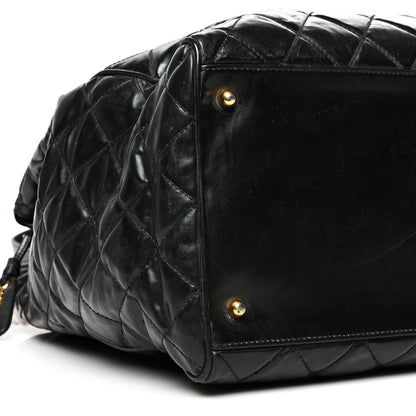 Chanel Vinyl Stitched XL Weekender Black 9 of 12