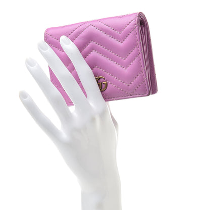 Gucci Calfskin Matelasse GG Marmont Card Case Candy Mousse 2 of 12