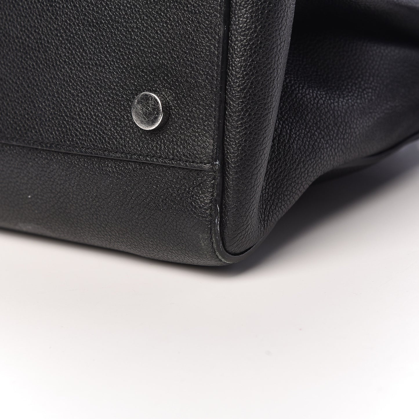 Grained Calfskin Medium Rive Gauche Cabas Black
