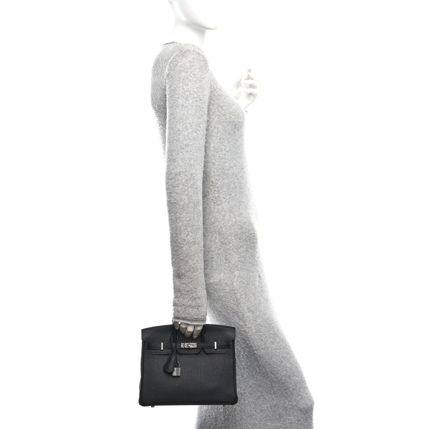 Hermes Togo Horseshoe Birkin 25 Black Anemone 2 of 11
