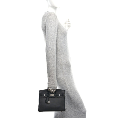 Hermes Togo Horseshoe Birkin 25 Black Anemone 2 of 11