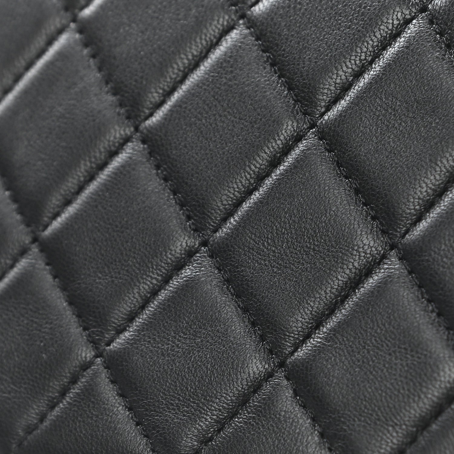 Chanel Lambskin Quilted Small Curvy Pouch Cosmetic Case Black 8 of 8