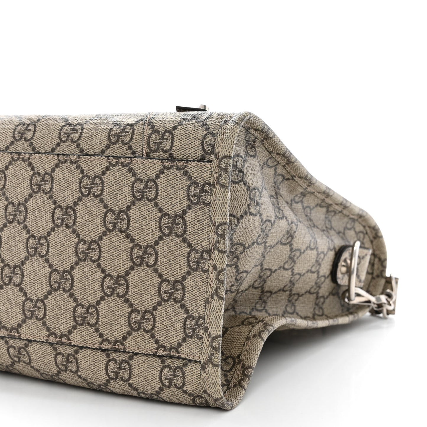 X GUCCI GG Supreme Monogram Neo Classic Silver Hardware City Beige Ebony