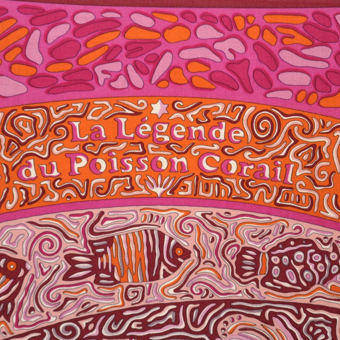Cashmere Silk La Legende Du Poisson Corail Shawl 140
