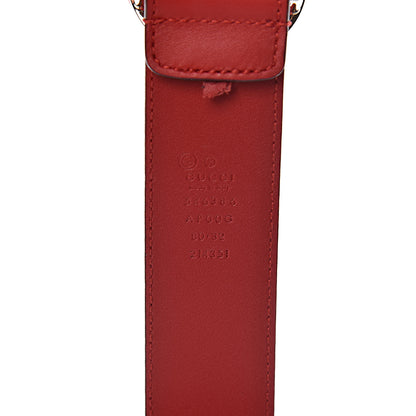 Gucci Moon Calfskin Interlocking G 37mm Belt 80 32 Vibrant Red 8 of 9