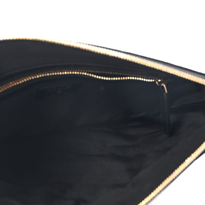 Chanel Calfskin Camellia Embossed Quilted Medium Cosmetic Case Black 5 of 7