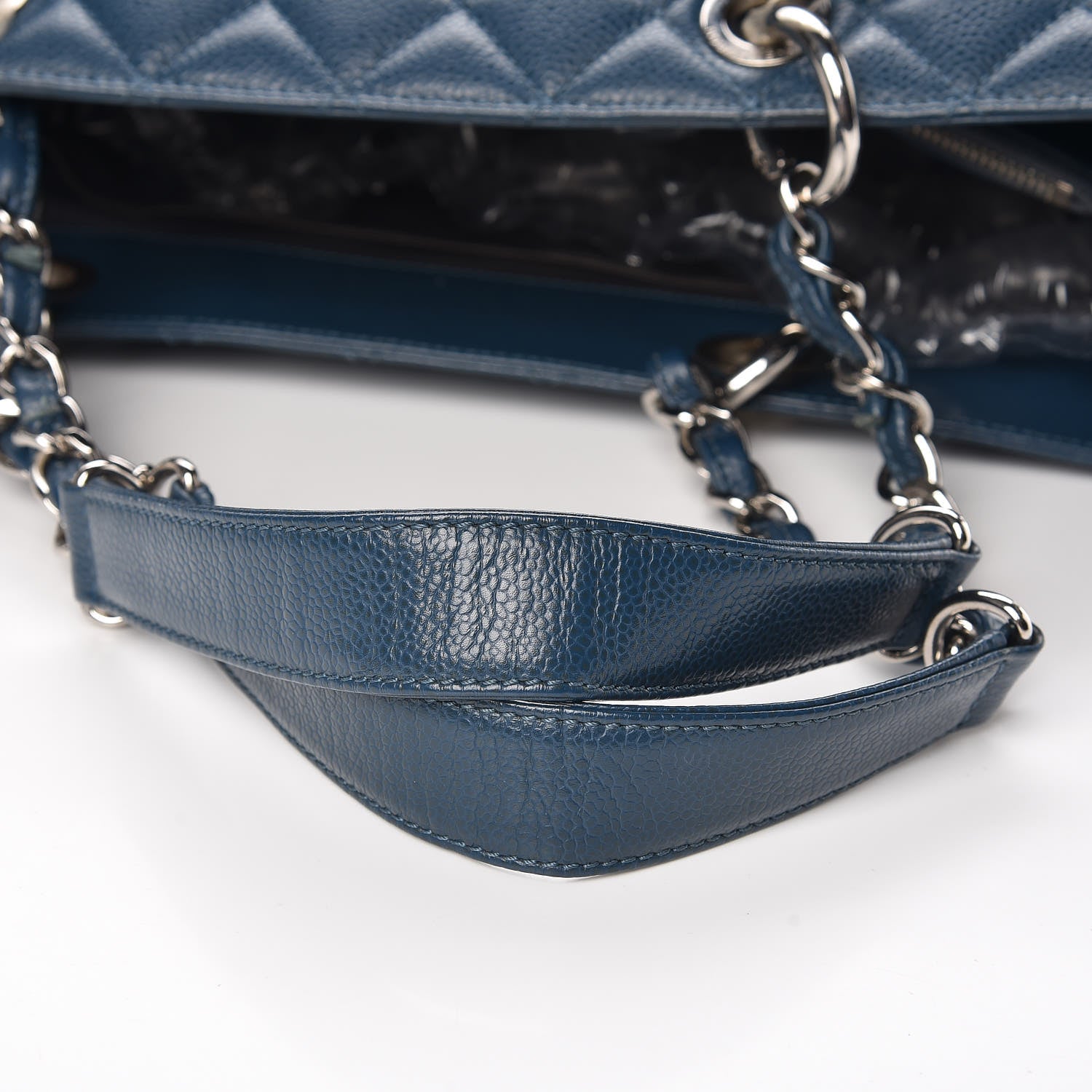 Chanel Caviar Quilted XL Grand Shopping Tote GST Navy Blue 15 of 15