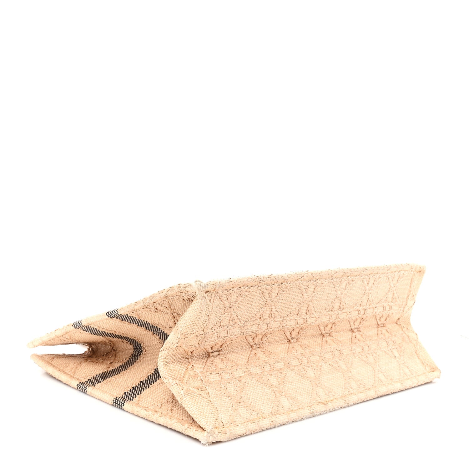 Christian Dior Raffia Cannage Large Book Tote Natural 4 of 11